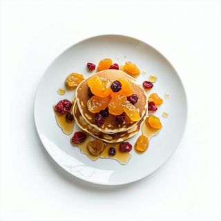 Pancakes con topping ala frutta secca