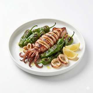 Grigliata di calamari & peperoni Padron