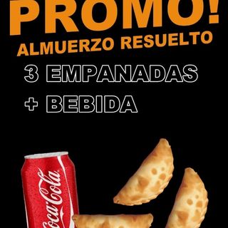 Promo 3 Empanadas + Bebida