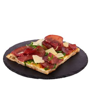 Pizza bianca bresaola, rucola e grana (a crudo) - trancio