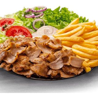 Piatto kebab, patatine