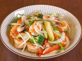 Langostino con Verdura Variadas