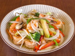 Langostino con Verdura Variadas