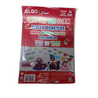 Pack De Papier Mousse Glitter A4 Adhisive Algo
