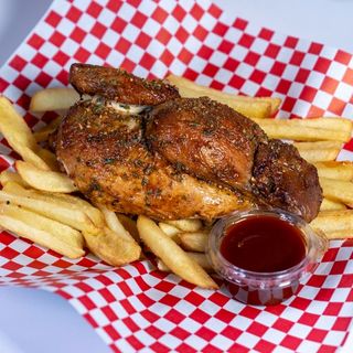 Medio Pollo al horno con patatas