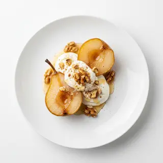 Para williams cu crema de mascarpone și nuci