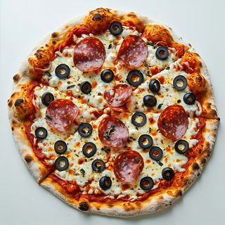 Trancio di Salamino, Olive Nere e Acciughe