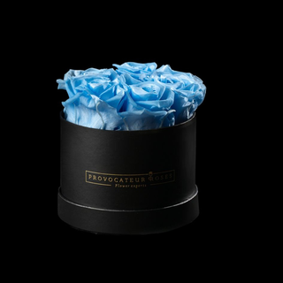 Caja de 12cm con Rosas Preservadas Babyblue