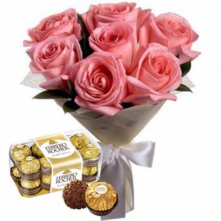  Bouquet de fleur avec chocolat FERRERO