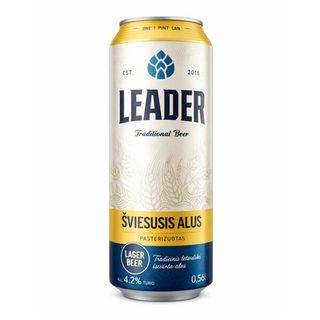 Пиво Leader світле з/б (0,568л)