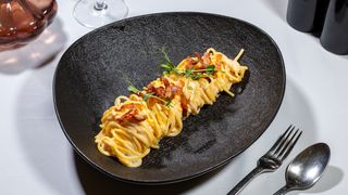 Spaghette carbonara cu guanciale