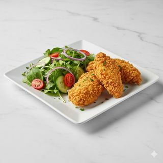 Plato De Ensalada + Pollo Rebozado O Crispy