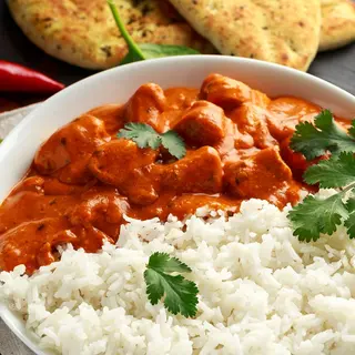 pollo tika masala con arroz O pan