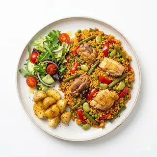 Paella De Pollo Con Verduras
