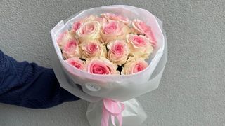 Bukiet Pink Rose, rozmiar M, 15 różowych róż