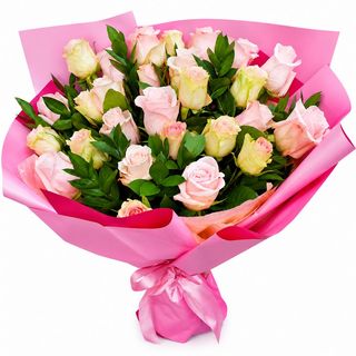 Buchet 25 de trandafiri pastel