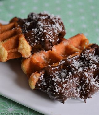 gaufre nutella a la noix de coco râpée