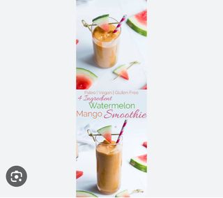 Watermelon,mango banana smoothie.