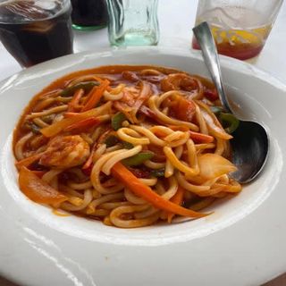 Tallarines a la plancha