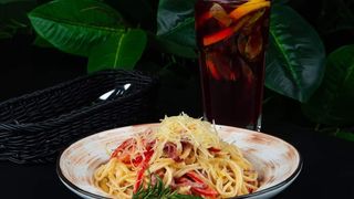 Паста "Карбонара" с говядиной