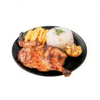 Arroz Con Pollo Con Patatas Fritas