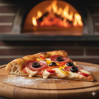 Salamino piccante, peperoni e olive al trancio