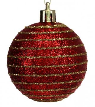 (207278) Ukras za jelku Kugle 6/1 fi 8cm crvene 01220955