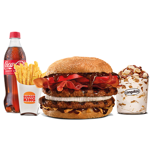 Menú Completo Grand Whiskey BBQ  Grande (2 Carnes) 