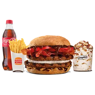 Menú Completo Grand Whiskey BBQ  Grande (2 Carnes) 