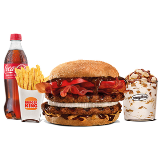 Menú Completo Grand Whiskey BBQ  Grande (2 Carnes) 