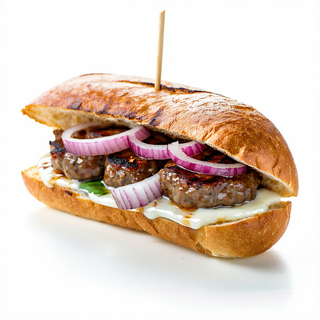 Bocadillo De Pinchito Con Cebolla