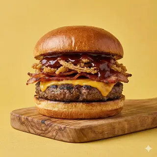 Hamburguesa De Queso Con Bacon Y Bbq