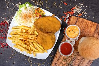 Meniu snitel de porc mic - 300 gr