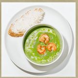 supă cremă de spanac cu creveți