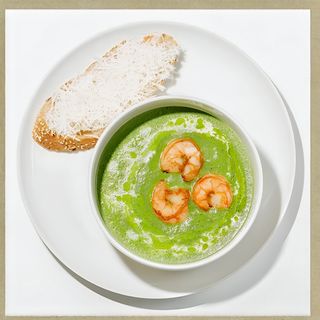 supă cremă de spanac cu creveți