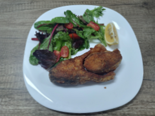 Пържен шаран  с билков картоф