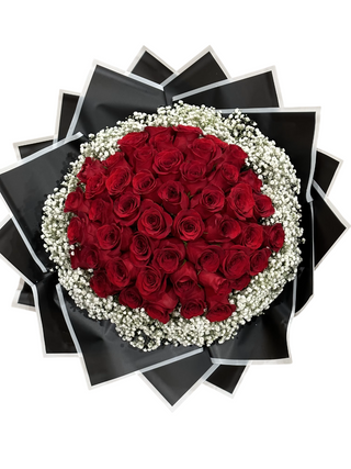 Chocolate Rose Bliss + Gypsophila