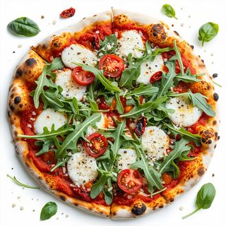 Pizza Mediteraneana cu halloumi