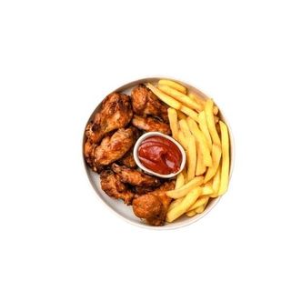 8 Piezas De Pollo Con 8 Alitas Y 2 Patatas