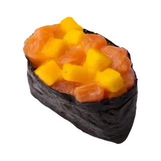 Гункан с семгой и манго 