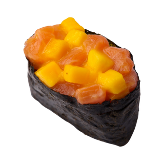Гункан с семгой и манго 