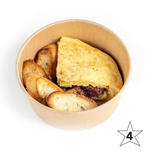 Tortilla de patatas con virutas de jamón 4 estrellas