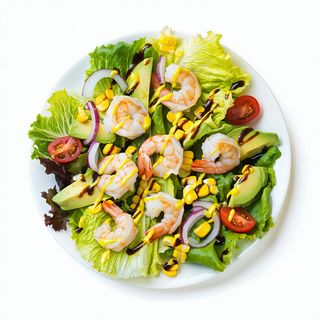 Ensalada De Langostinos con vinagreta de mostaza dulce