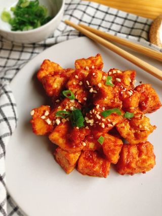 Tofu frito  picante 
