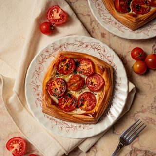 Tarte individual tomates, ricotta.