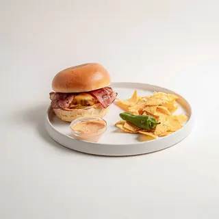 Bacon Cheese Burger with Nachos