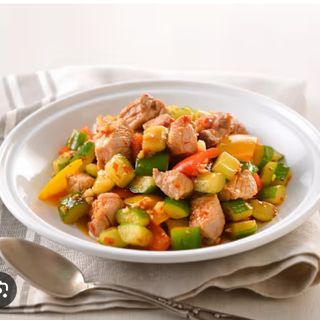 Pollo con gamberi e funghi 