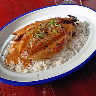 Albergínia setinada amb salsa miso