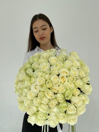 Букет "Белый танец" (101 роза)
