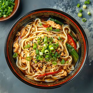 Makaron chiński z krewetkami